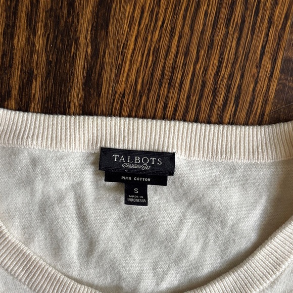 Talbots Cream Knit Top - Picture 2 of 4